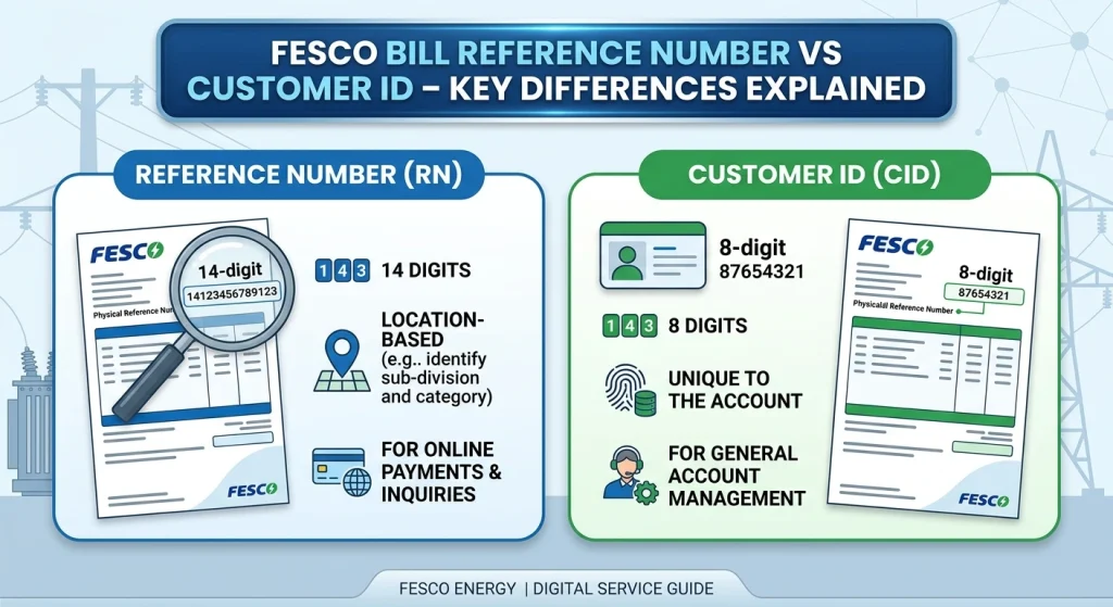 FESCO Bill Reference Number vs Customer ID explained
