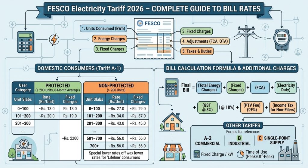 FESCO Electricity Tariff 2026 guide to electricity bill rates