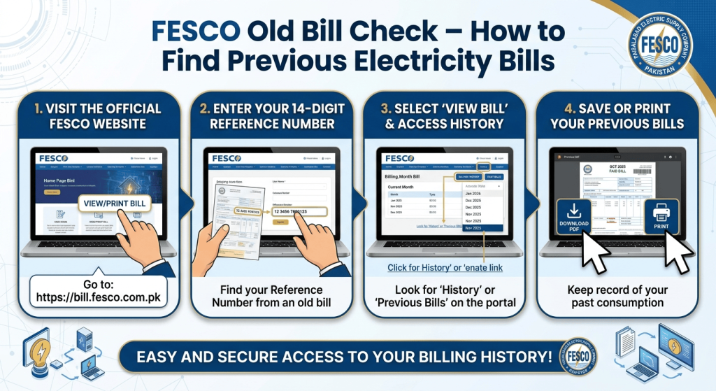FESCO Old Bill Check guide for finding previous electricity bills